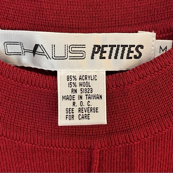 CHAUS PETITES Vintage Sweater Vest Sleeveless Cranberry Red Women Size M - Picture 8 of 9